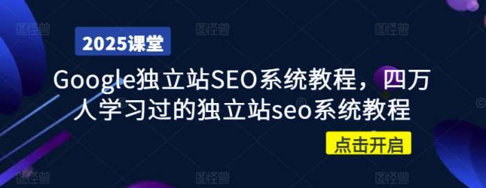 Google独立站SEO系统教程四万人学习过的